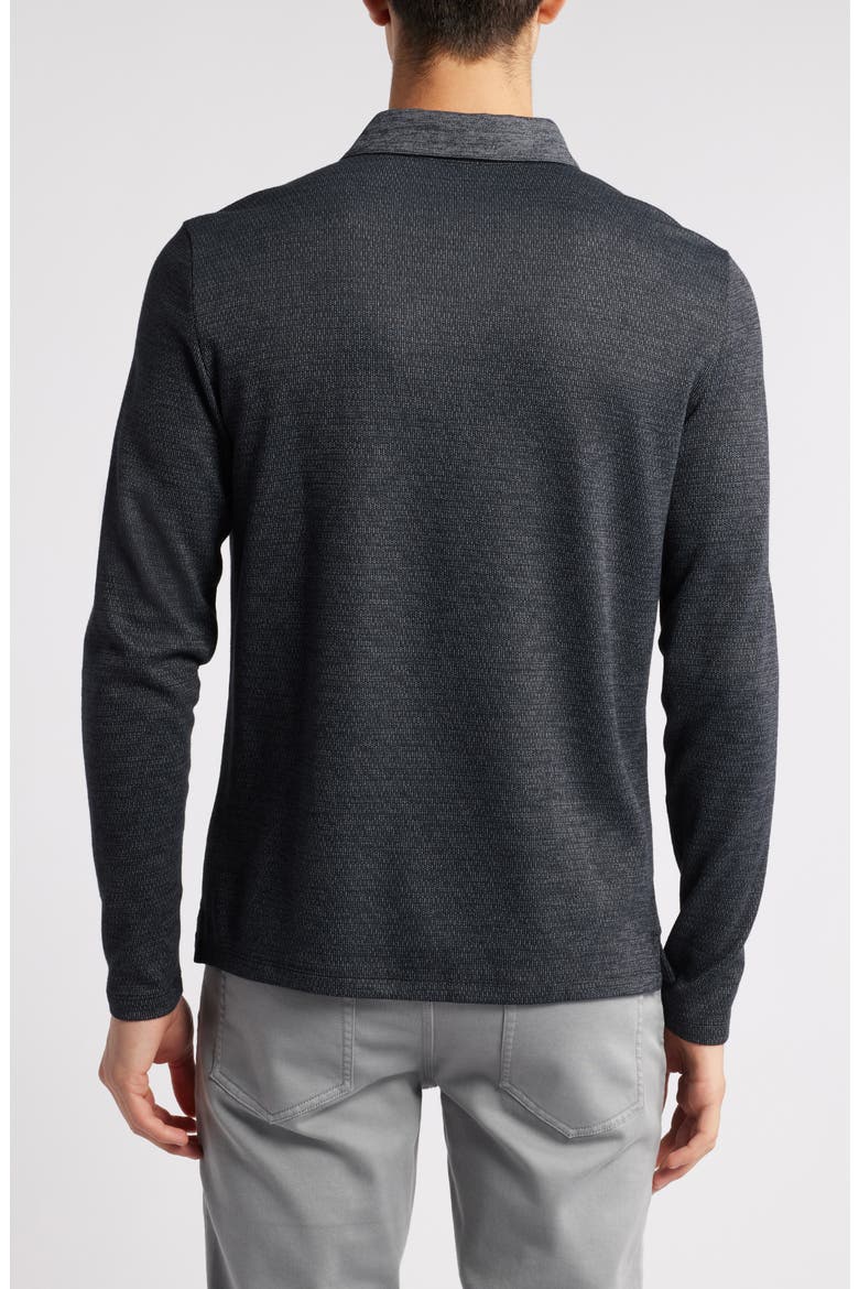 Gosford Long Sleeve Cotton Blend Polo, Alternate, color, BLACK