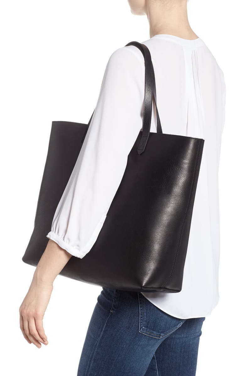 Madewell Zip Top Transport Leather Tote, Alternate, color,