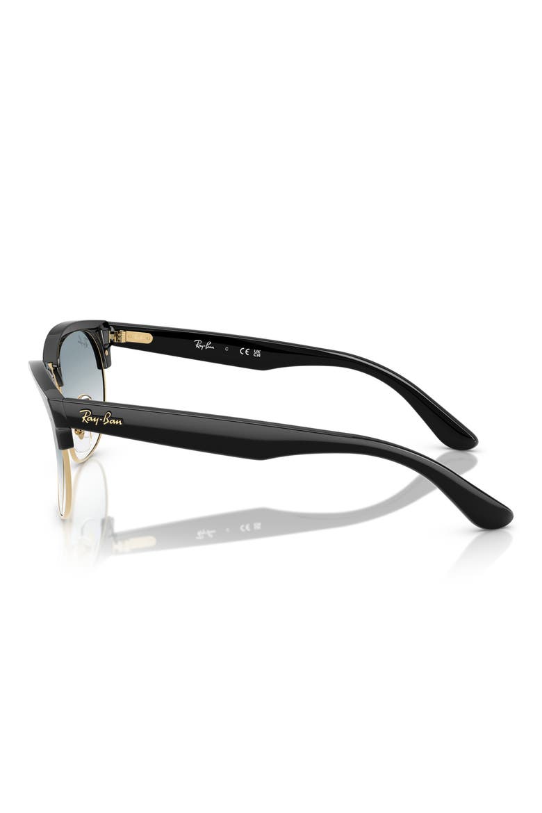 51mm Gradient Square Sunglasses, Alternate, color, BLACK ON GOLD / CLEAR BLUE
