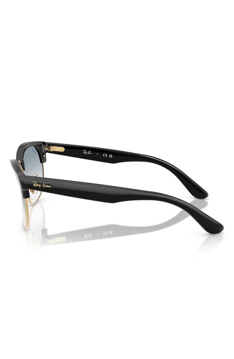 Ray-Ban 51mm Gradient Square Sunglasses, Alternate, color, Black On Gold / Clear Blue
