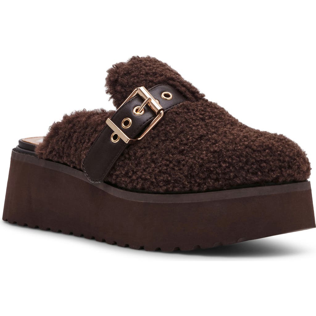 Dolce Vita Dv By Cozy Faux Shearling Platform Clog In Brown
