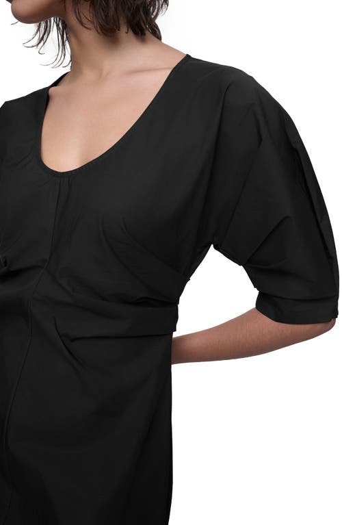 Rebecca Minkoff Stella Center Ruched Cotton Minidress In True Black