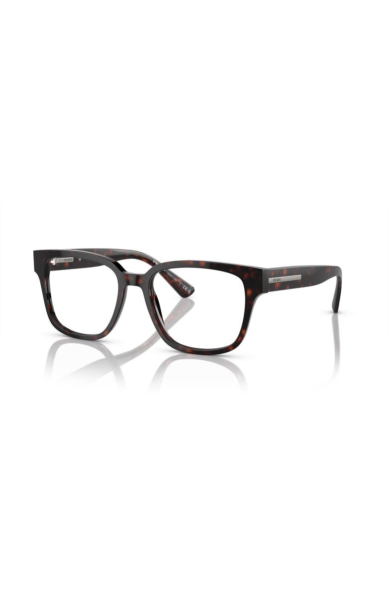 Prada 54mm Rectangle optical glasses, Main, color, Tortoise