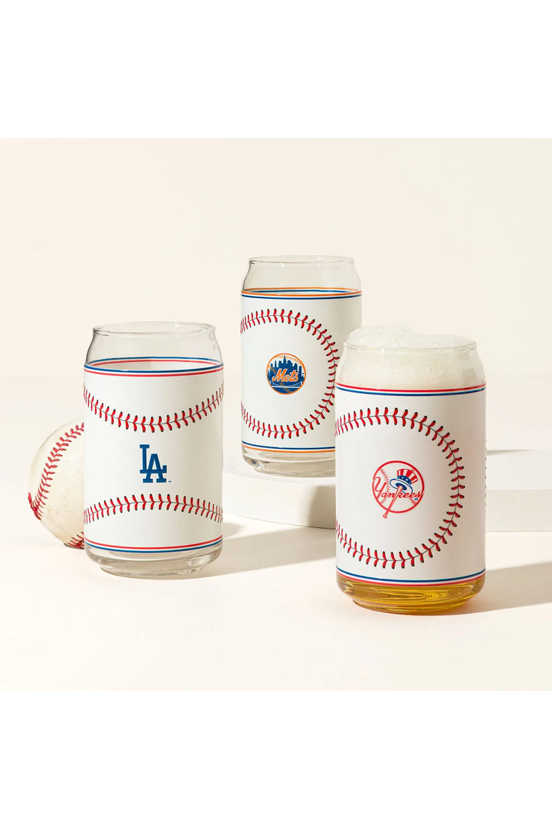 MLB First Pitch Baseball Glass, Alternate, color, Atlanta Braves
