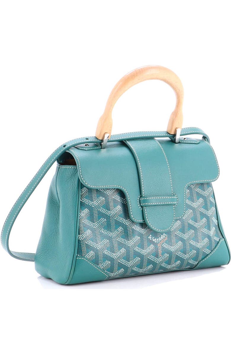 Pre-Owned Goyard Saigon Top Handle Bag Coated Canvas with Leather Mini, Alternate, color, Green