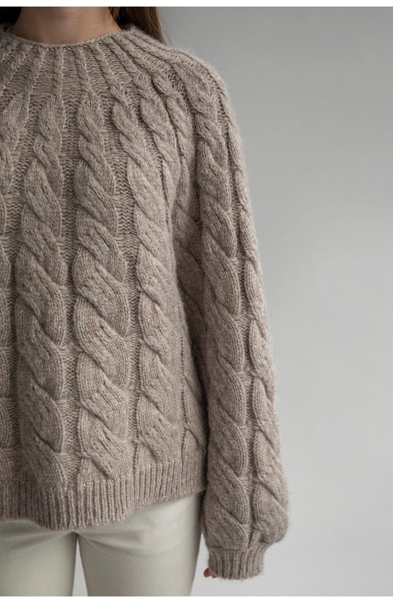 SSKEIN Tomo Mix Cable Handknit, Alternate, color, Oat Heather