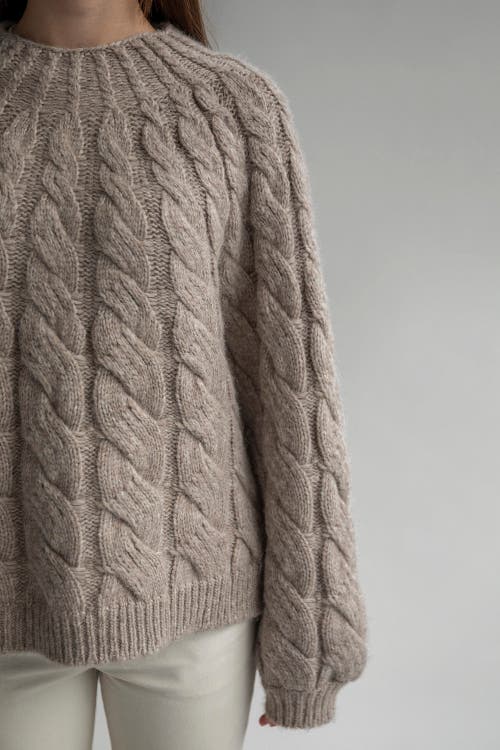 Sskein Tomo Mix Cable Handknit In Oat Heather
