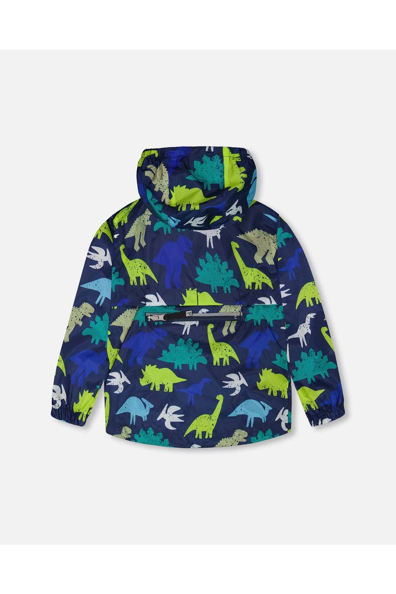Packable Dinosaur Windbreaker in Polyester, Alternate, color, Blue Dinosaur Print