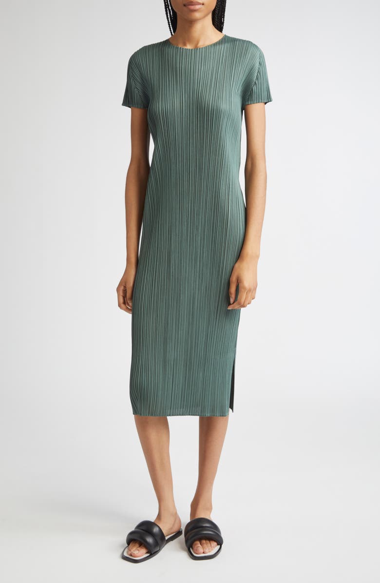 Pleats Please Issey Miyake Monthly Colors June Pleated Midi Dress, Main, color, 