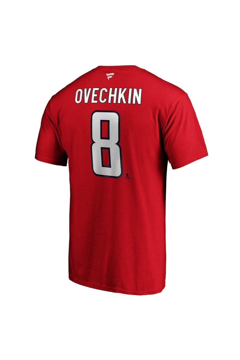 Men's Fanatics Branded Alexander Ovechkin Red Washington Capitals Team Authentic Stack Name & Number T-Shirt, Alternate, color, RED