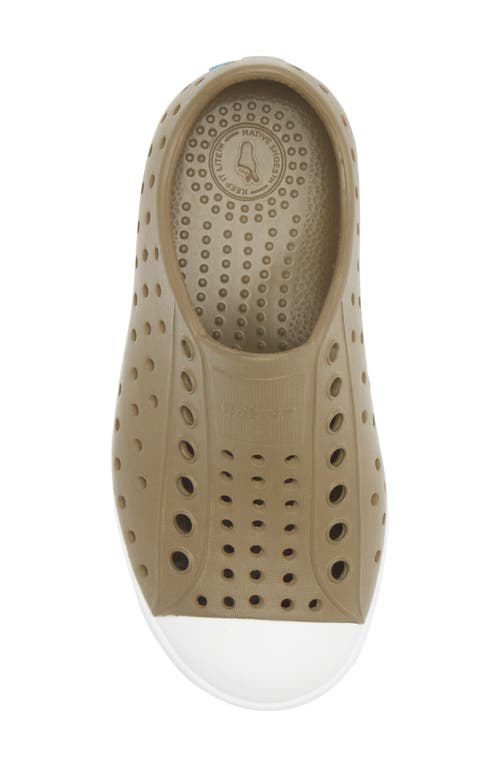 Native Shoes Kids' Jefferson Water Friendly Slip-on Sneaker In Utili Green/shell White