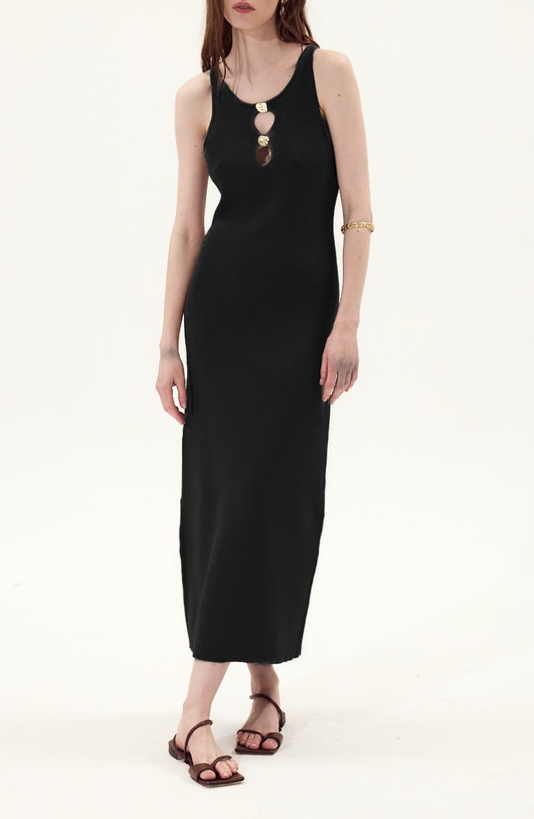 DELUC Lanzarote Sleeveless Knit Maxi Dress, Main, color, Black