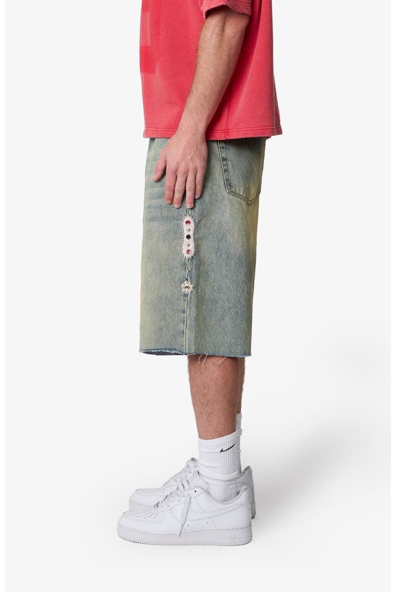Baggy Mojave Embellished Cutoff Denim Shorts, Alternate, color, BLUE