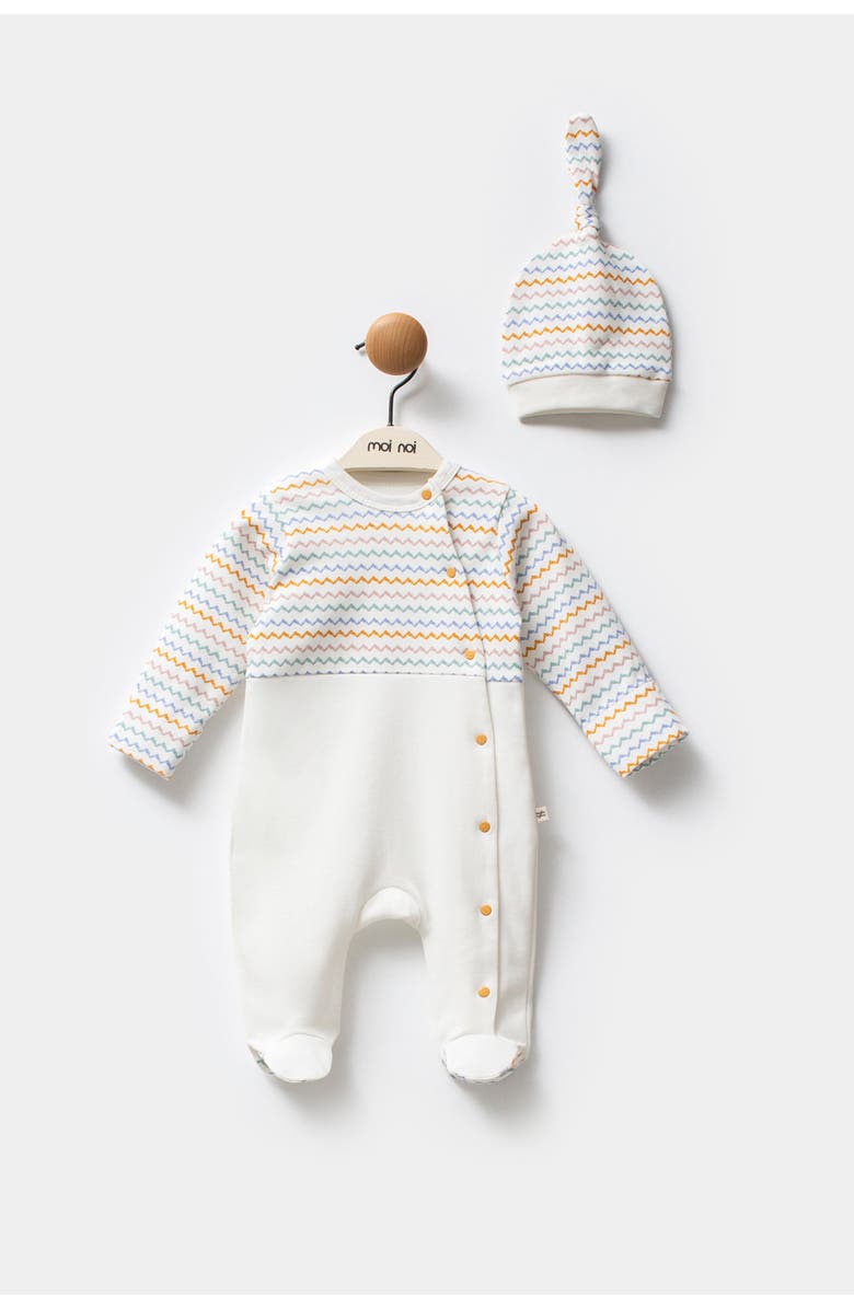 moi noi Multicolor Zigzag One-Piece Set, Alternate, color, Ivory
