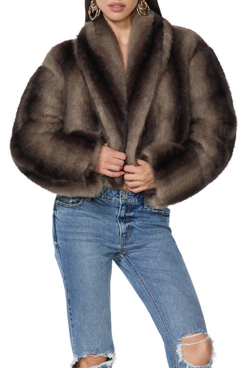 Barrel Faux Fur Cropped Jacket