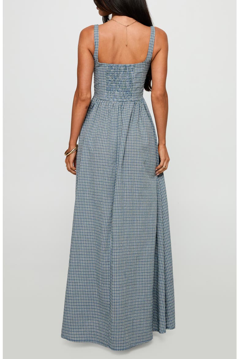 Cartmel Check Maxi Dress, Alternate, color, NAVY