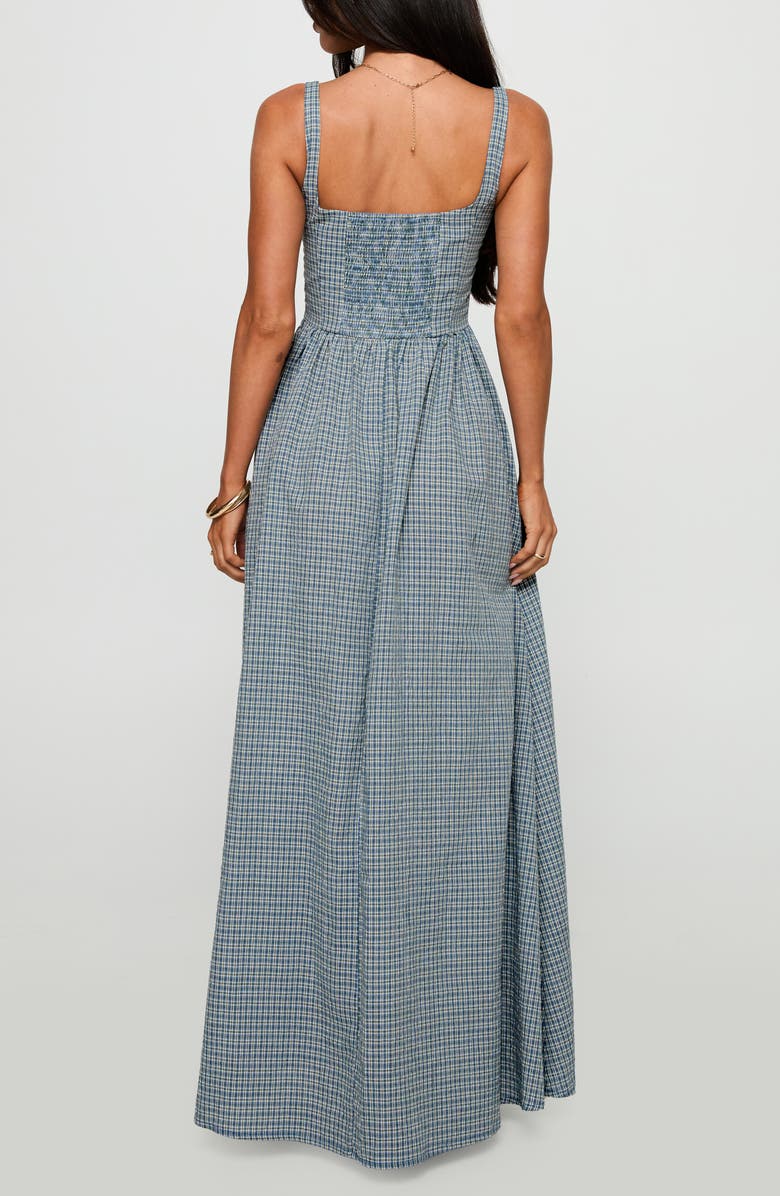 Princess Polly Cartmel Check Maxi Dress, Alternate, color, Navy