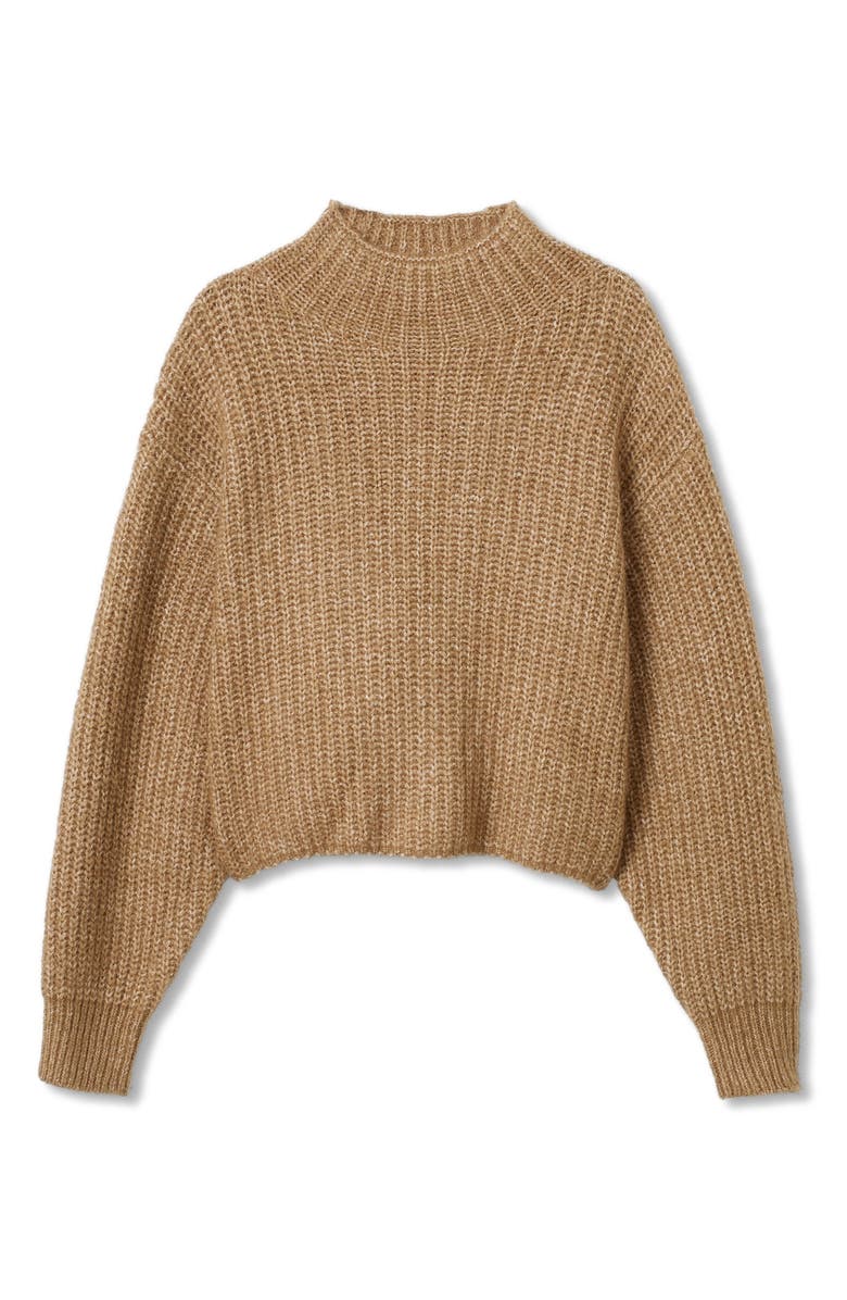 MANGO Women's Oversize Funnel Neck Crop Sweater, Alternate, color,