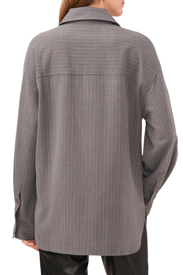 Pinstripe Oversize Shirt Jacket, Alternate, color, STEEL HEATHER