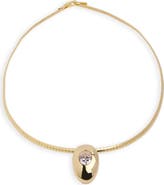 ARGENTO VIVO Oval Cut Cubic Zirconia Dome Pendant Necklace