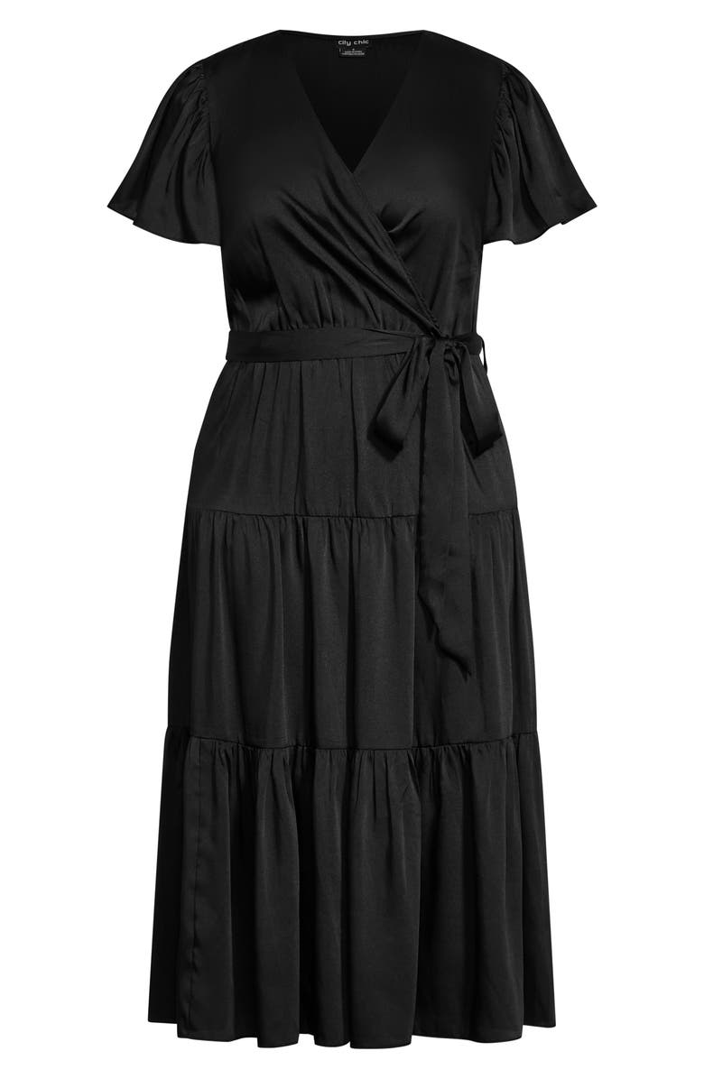 City Chic Faux Wrap Dress, Main, color, 