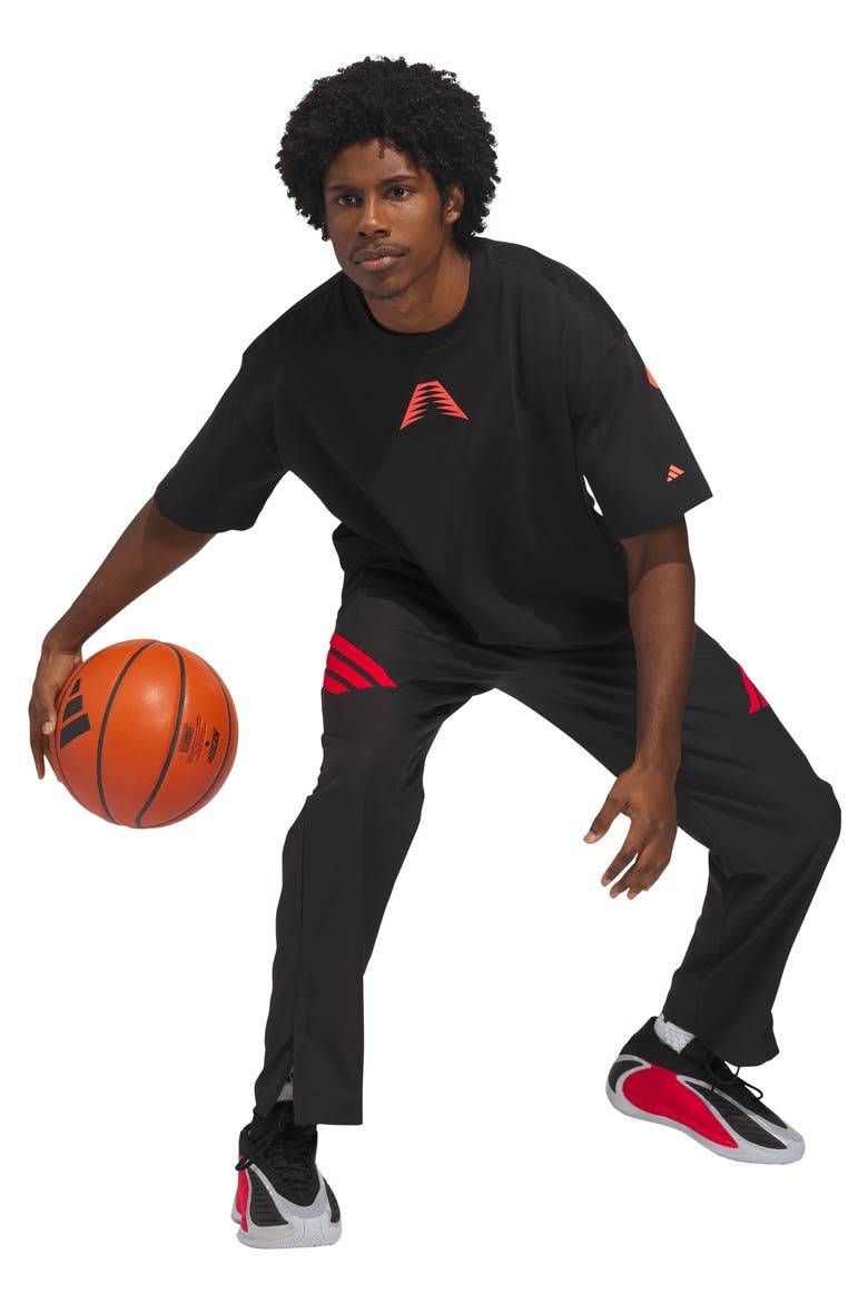 Anthony Edwards Crazy Lite Pants, Alternate, color, BLACK/ PURE RUBY