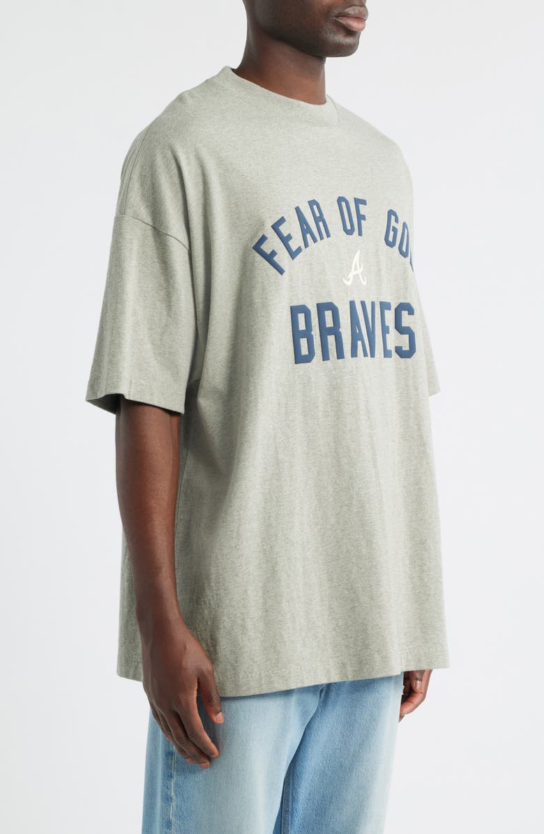 Fear of God Essentials x MLB Braves 90s Fit Graphic T-Shirt, Alternate, color, Warm Heather