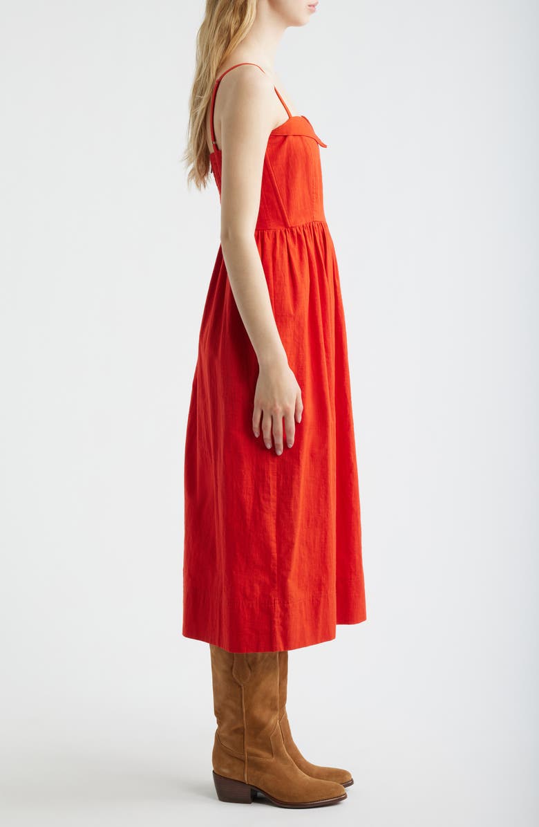 THE GREAT. Verse Cotton Sundress, Alternate, color, Hot Red