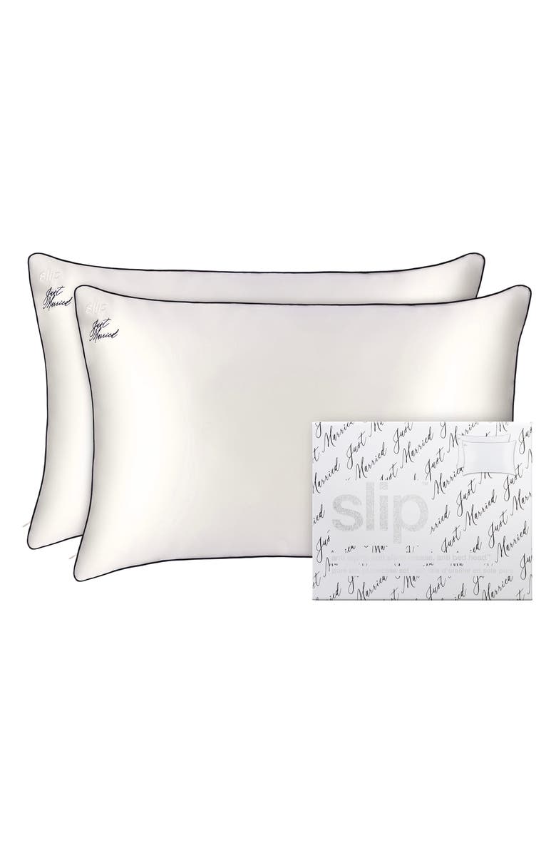 slip Just Married Pure Silk Pillowcase Duo, Alternate, color,