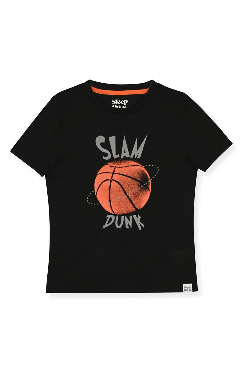 SLEEP ON IT Kids' Graphic T-Shirt & Pajama Shorts Set, Alternate, color, Black