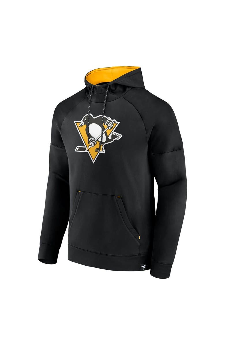 FANATICS Men's Fanatics  Black Pittsburgh Penguins Iconic Defender Raglan Pullover Hoodie, Alternate, color, Black
