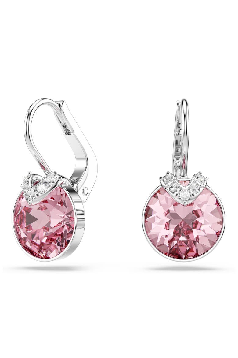 Bella Crystal Drop Earrings, Main, color, PINK/ SILVER
