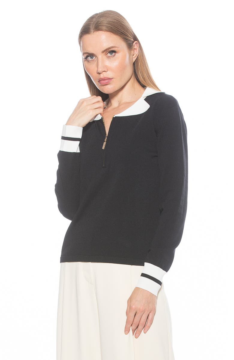 Alexia Admor Wyatt Long Sleeve Knit Sweater Top, Alternate, color, Black