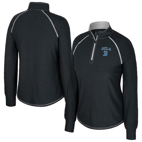 Women's Colosseum Black UCLA Bruins Bikram Raglan Quarter-Zip Top