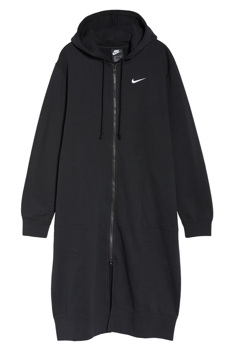 Sportswear Long Zip Hoodie, Alternate, color, BLACK/ WHITE