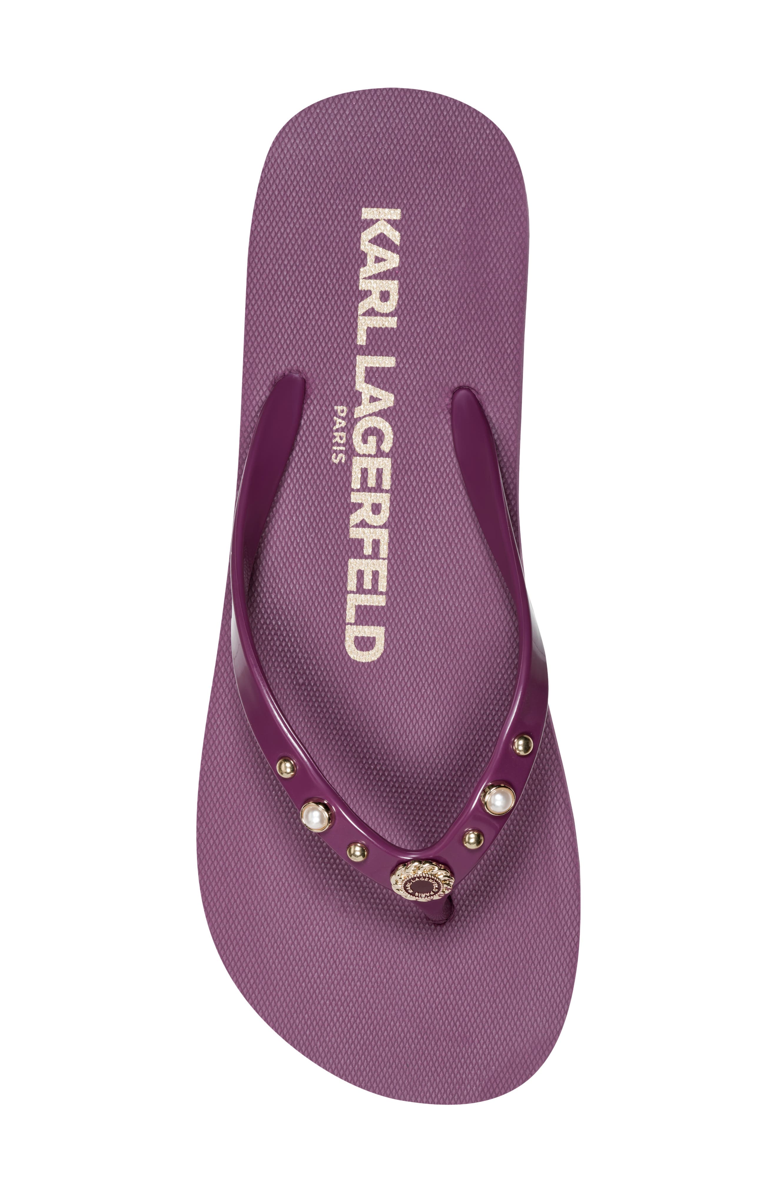 Zimia Button Flip Flop, Alternate, color, PURPLE POTION