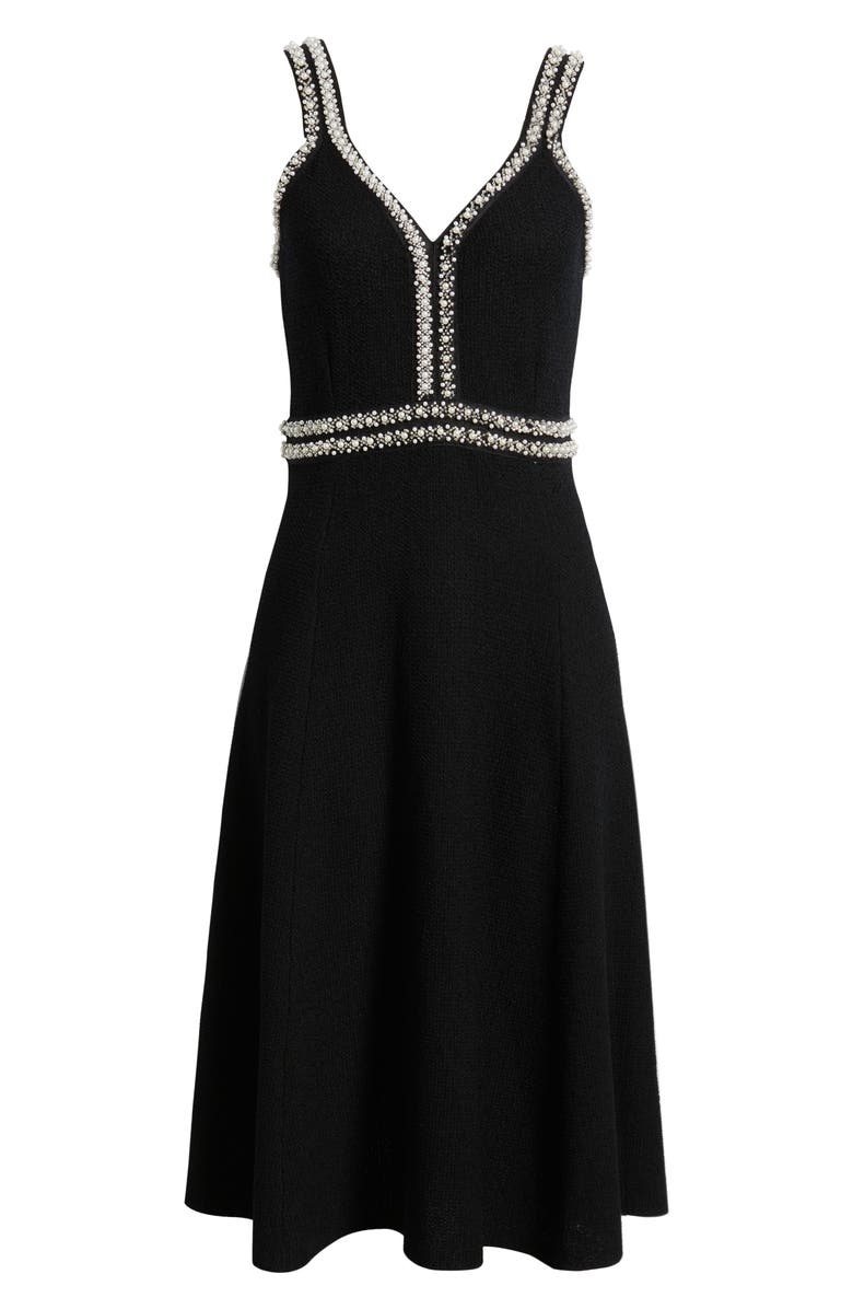 Ming Wang Bead Detail A-Line Dress, Alternate, color, 