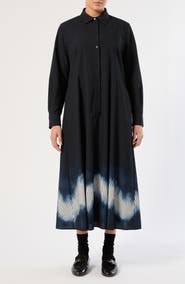 Marina Rinaldi Flock Pinstripe Shirtdress