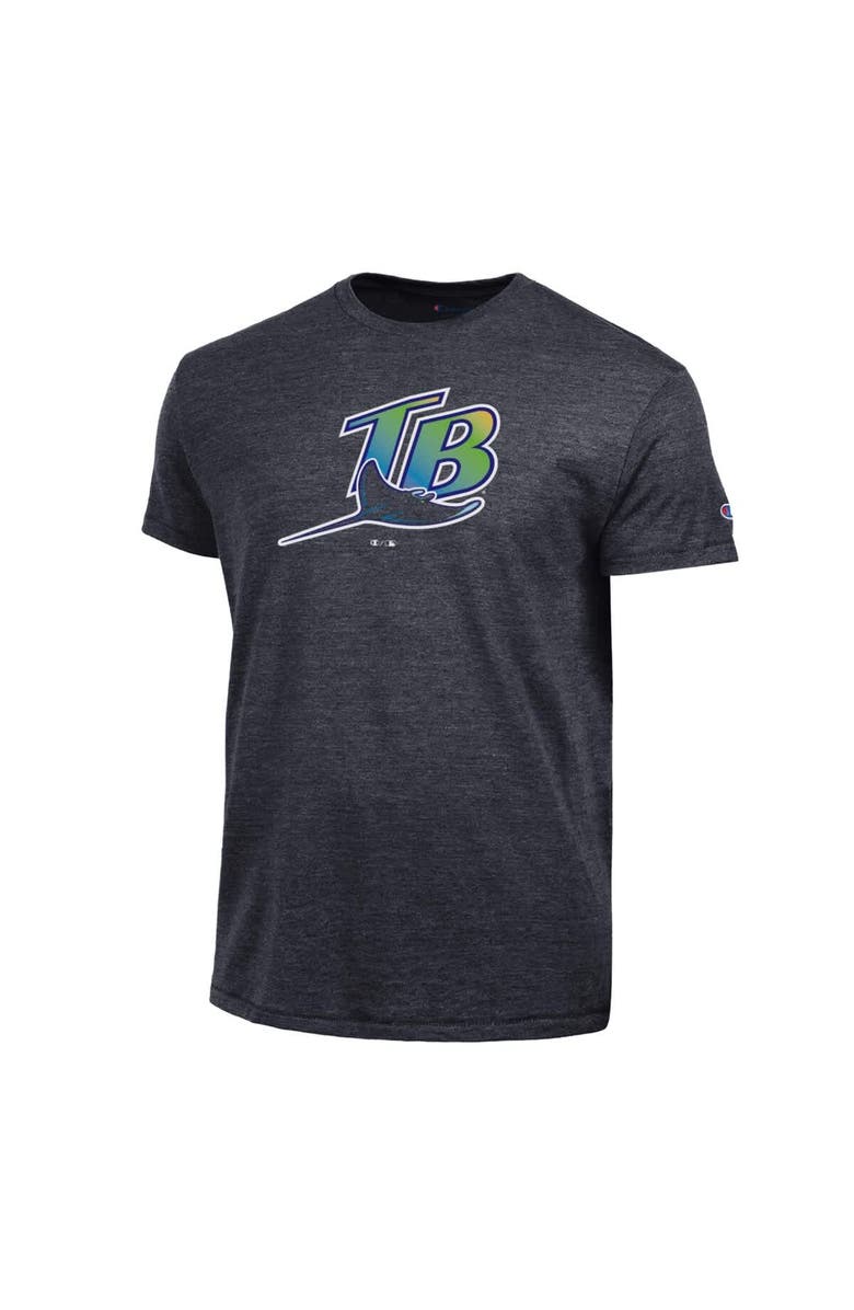 Champion Men's Champion Black Tampa Bay Rays Cooperstown Logo Tri-Blend T-Shirt, Alternate, color, Black