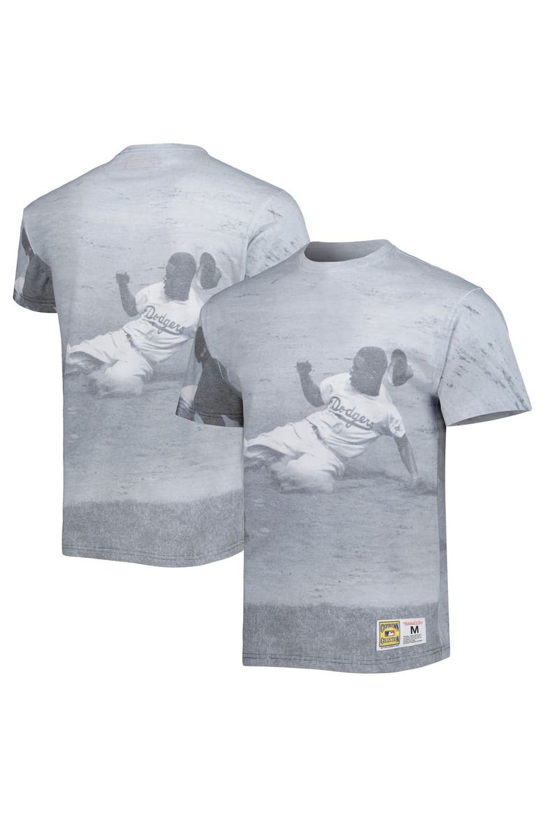 Men's Mitchell & Ness Jackie Robinson Brooklyn Dodgers Cooperstown Collection Highlight Player T-Shirt, Alternate, color, White