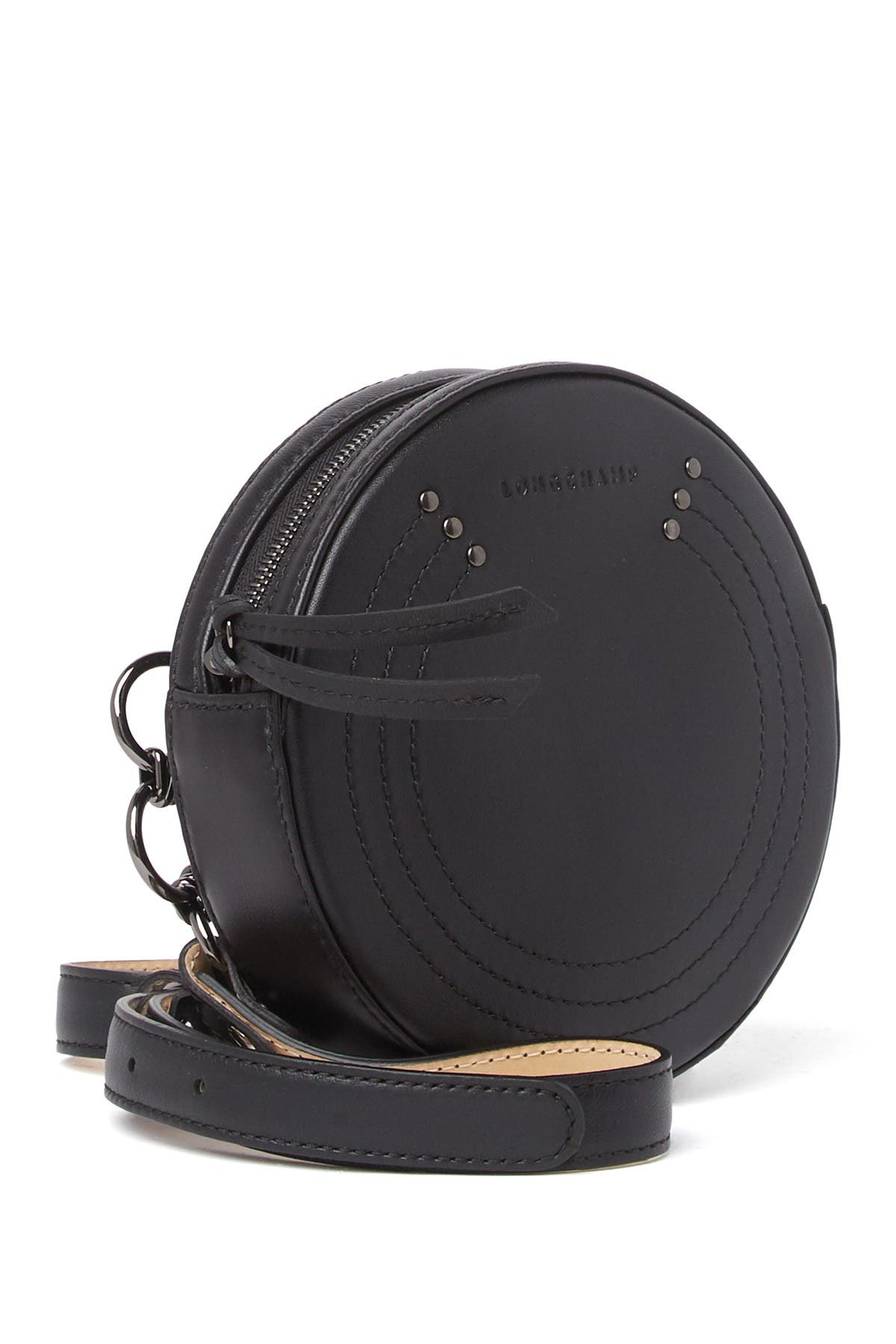 Longchamp Circle Shoulder Bag, Alternate, color, Black