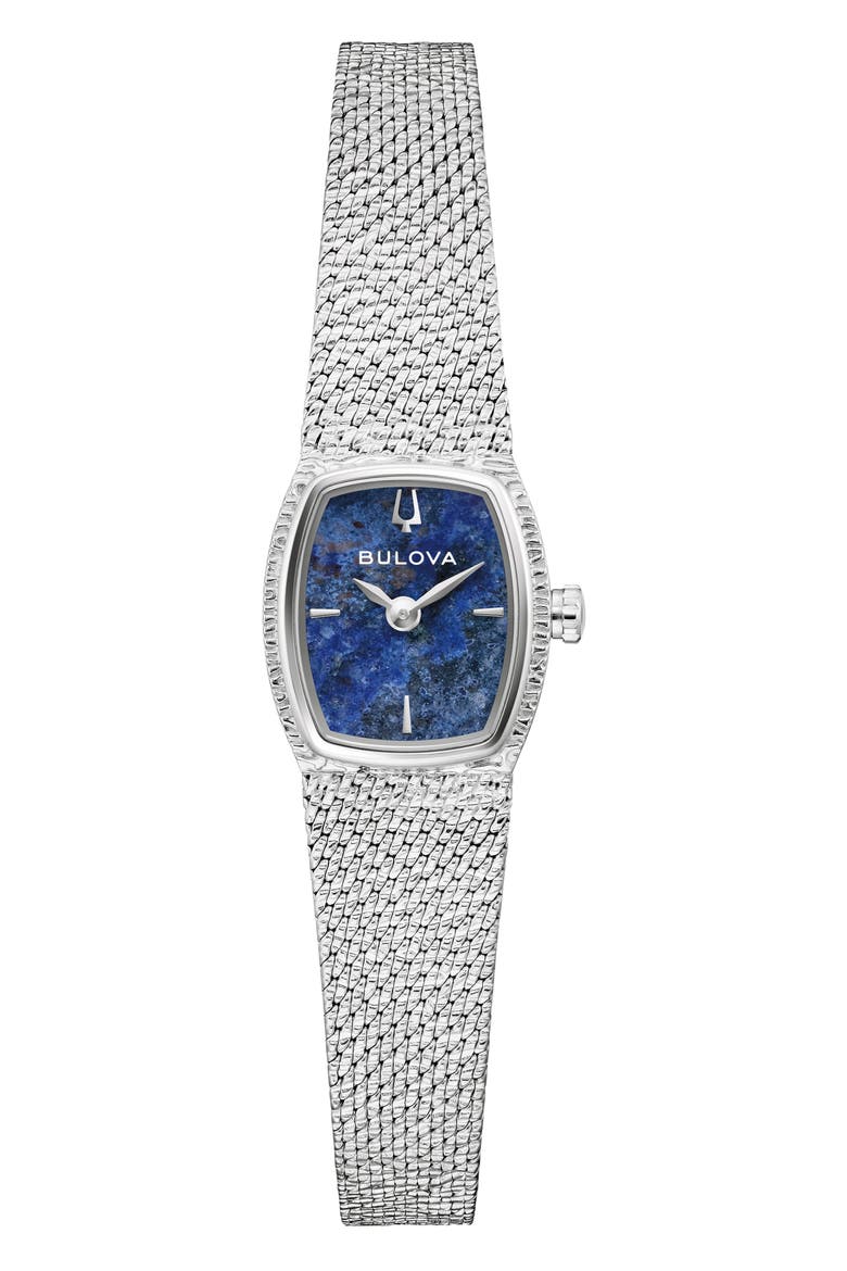 Goddess of Time Sodalite Mesh Strap Tonneau Watch, 17mm, Main, color, SILVER-TONE
