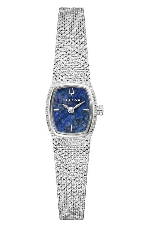 Goddess of Time Sodalite Mesh Strap Tonneau Watch, 17mm
