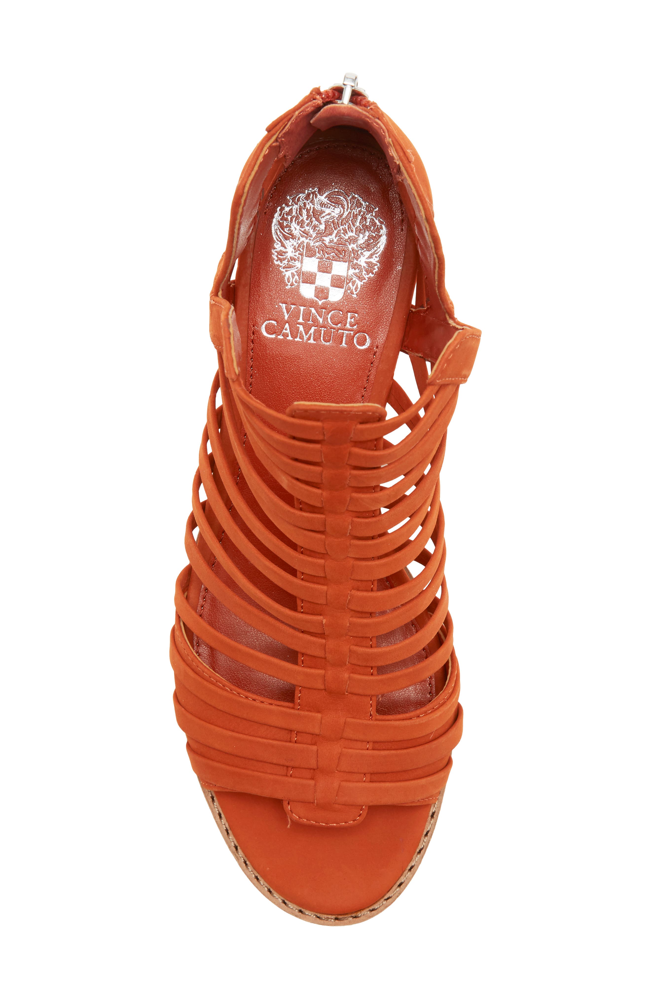 Revey Wedge Sandal, Alternate, color, DARK ORANGE NUBUCK LEATHER