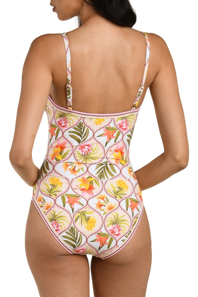 Palm One-Piece Swimsuit, Alternate, color, WHITE MULTI