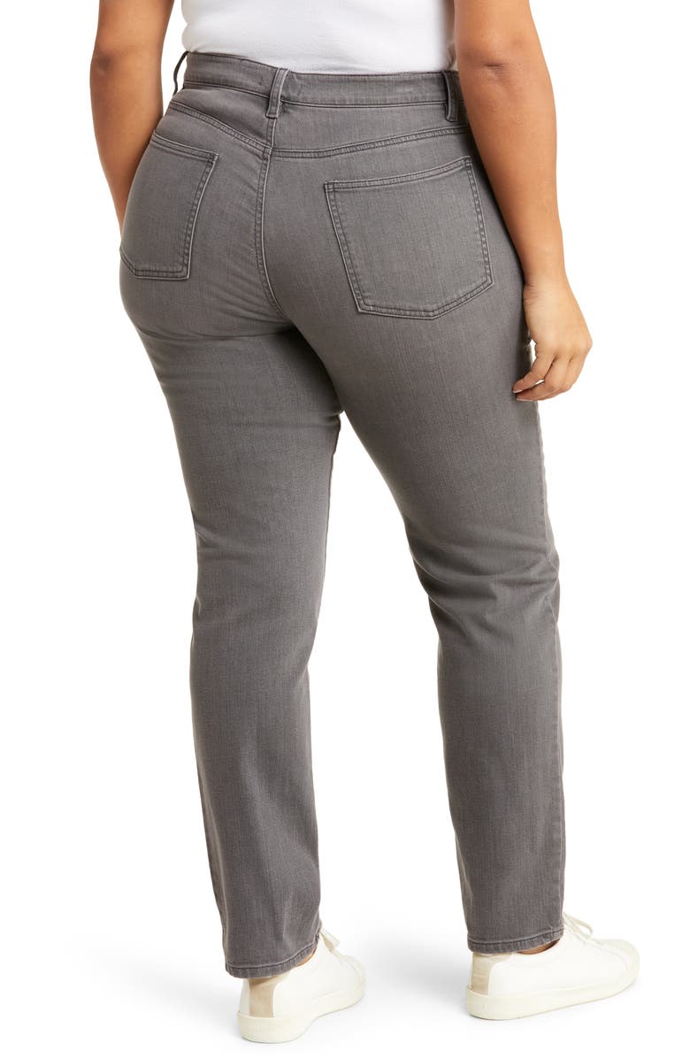 Eileen Fisher High Waist Organic Cotton Denim Jeans, Alternate, color, Carbon