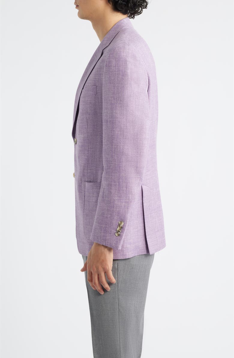 Peter Millar Hyperlight Soft Light Purple Mélange Silk & Linen Blend Sport Coat, Alternate, color, Purple