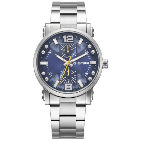 Rovic - 42mm ,blue Dial, Stainless Steel Bracelet Watch