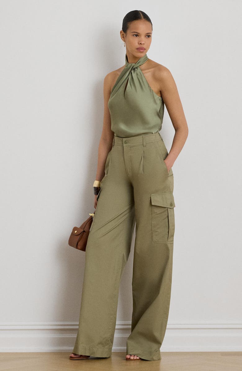 Lauren Ralph Lauren Twist Front Sleeveless Top, Alternate, color, Light Agave Green