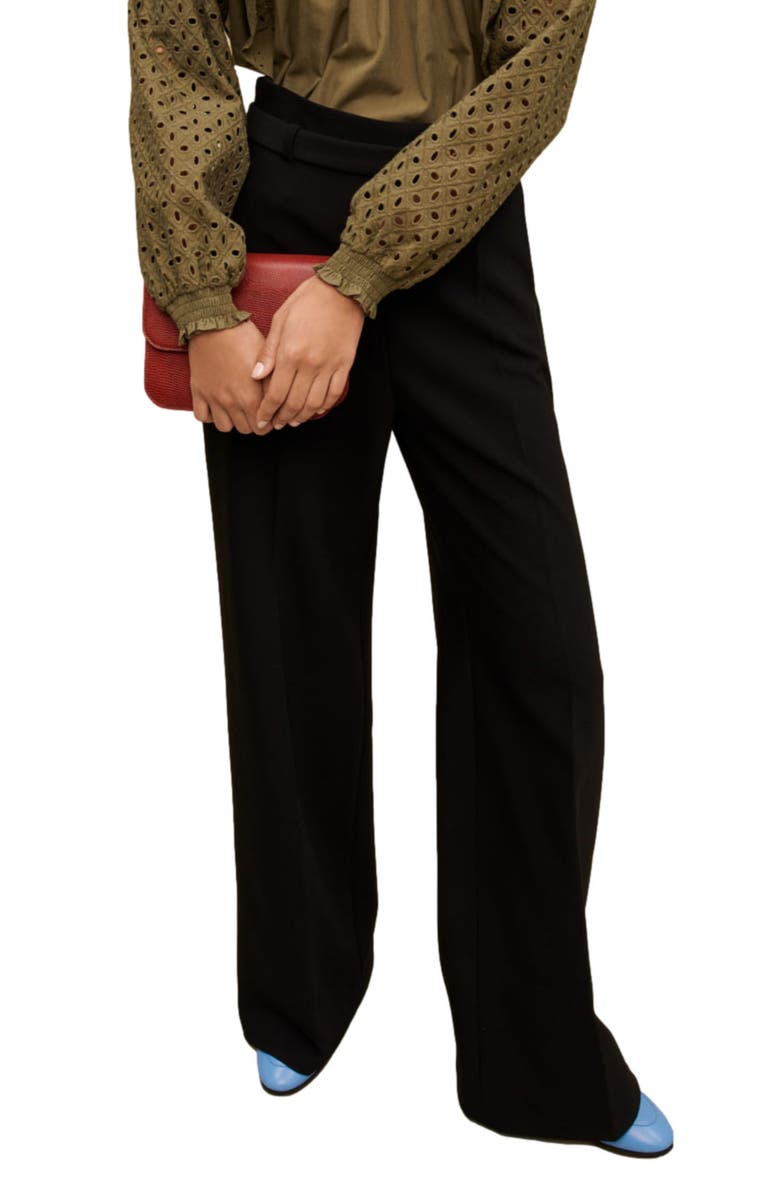 maje Parc Wide Leg Pants, Main, color,